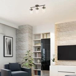 Adelaide 1.83 ft. 3-Light Antique Brass Fixed Track Lighting Kit with Matte Black Accent and Clear Glass Shades by Globe Electric 11 Adelaide 1.83 ft. 3-Light Antique Brass Fixed Track Lighting Kit with Matte Black Accent and Clear Glass Shades by Globe Electric -Deals Globe Electric Store antique brass globe electric track lighting kits 59673 c3 1000