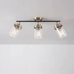 Adelaide 1.83 ft. 3-Light Antique Brass Fixed Track Lighting Kit with Matte Black Accent and Clear Glass Shades by Globe Electric 15 Adelaide 1.83 ft. 3-Light Antique Brass Fixed Track Lighting Kit with Matte Black Accent and Clear Glass Shades by Globe Electric -Deals Globe Electric Store antique brass globe electric track lighting kits 59673 fa 1000