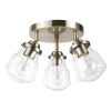 Gerard 1.53 ft. 3-Lights Antique Brass Fixed Track Lighting Kit with Clear Glass Shades, Bulbs Included by Globe Electric