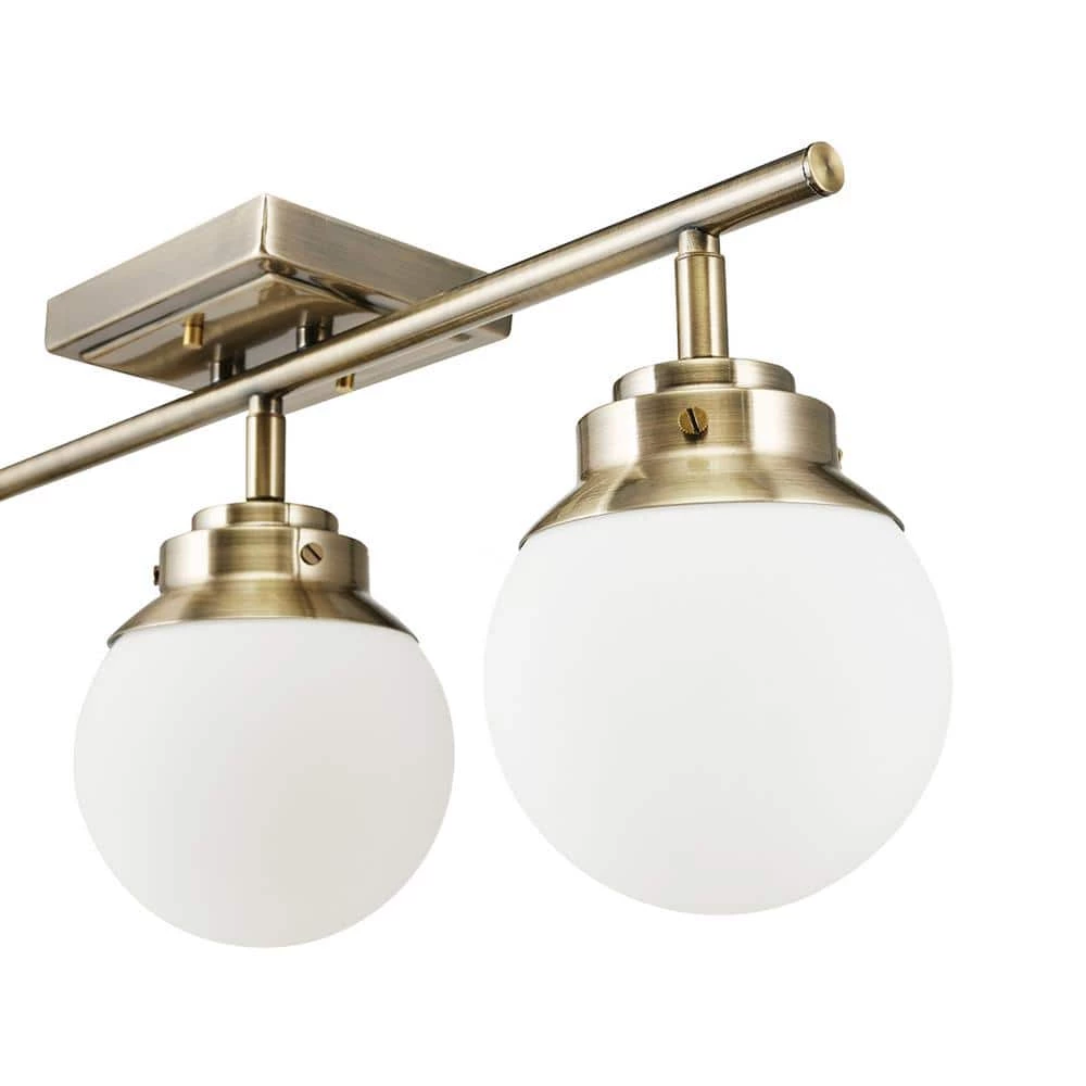 Mabel 2.03 ft. 3-Lights Antique Brass Fixed Track Lighting Kit with Frosted Glass Shades, Bulbs Included by Globe Electric 6 Mabel 2.03 ft. 3-Lights Antique Brass Fixed Track Lighting Kit with Frosted Glass Shades, Bulbs Included by Globe Electric - Image 6