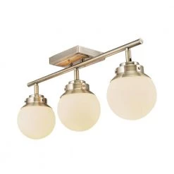 Mabel 2.03 ft. 3-Lights Antique Brass Fixed Track Lighting Kit with Frosted Glass Shades, Bulbs Included by Globe Electric 16 Mabel 2.03 ft. 3-Lights Antique Brass Fixed Track Lighting Kit with Frosted Glass Shades, Bulbs Included by Globe Electric -Deals Globe Electric Store antique brass globe electric track lighting kits 59767 fa 1000