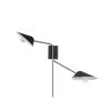 Jacob 2-Light Black and Antique Brass Plug-In or Hardwire Wall Sconce LED Bulbs Included by Globe Electric