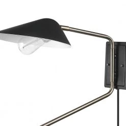 Jacob 2-Light Black and Antique Brass Plug-In or Hardwire Wall Sconce LED Bulbs Included by Globe Electric 9 Jacob 2-Light Black and Antique Brass Plug-In or Hardwire Wall Sconce LED Bulbs Included by Globe Electric -Deals Globe Electric Store antique brass globe electric wall lamps 51390 c3 1000