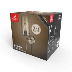 Johnson 1-Light Antique Brass Plug-In or Hardwire Wall Sconce with 6 ft. Cord by Globe Electric -Deals Globe Electric Store antique brass globe electric wall sconces 51789 76 1000