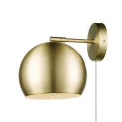 Miller 1-Light Antique Brass Plug-In or Hardwire Wall Sconce with 6 ft. Cord by Globe Electric