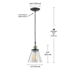 Jackson 1-Light Vintage Edison Antique Brass Bronze and Black Hanging Pendant (3-Pack) by Globe Electric 9 Jackson 1-Light Vintage Edison Antique Brass Bronze and Black Hanging Pendant (3-Pack) by Globe Electric -Deals Globe Electric Store antique bronze globe electric chandeliers 65207 fa 1000