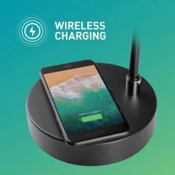 Tech Series 18 in. Matte Black Balance Arm Desk Lamp with Wireless Charging by Globe Electric -Deals Globe Electric Store black chrome accents globe electric desk lamps 52275 4f 1000