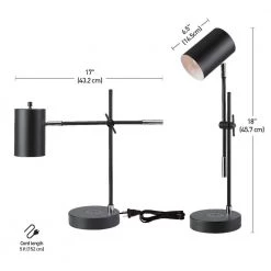 Tech Series 18 in. Matte Black Balance Arm Desk Lamp with Wireless Charging by Globe Electric -Deals Globe Electric Store black chrome accents globe electric desk lamps 52275 76 1000