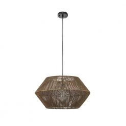 Malay 1-Light Black Pendant with Natural Twine Shade and Vintage Incandescent Bulb Included by Globe Electric