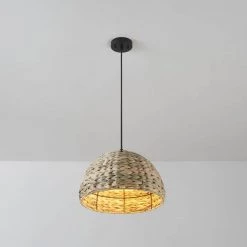 Finn 1-Light Black Shaded Pendant Light with Twine Shade by Globe Electric -Deals Globe Electric Store black globe electric chandeliers 65729 40 1000