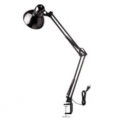 32 in. Black Vintage Swing Arm Desk Lamp with Metal Clamp by Globe Electric -Deals Globe Electric Store black globe electric desk lamps 12641 4f 1000