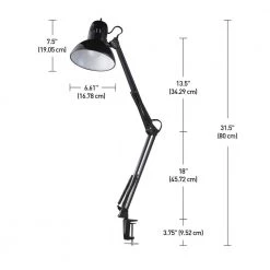 32 in. Black Vintage Swing Arm Desk Lamp with Metal Clamp by Globe Electric -Deals Globe Electric Store black globe electric desk lamps 12641 66 1000