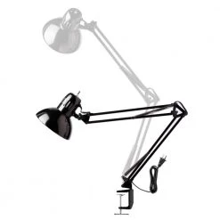 32 in. Black Vintage Swing Arm Desk Lamp with Metal Clamp by Globe Electric -Deals Globe Electric Store black globe electric desk lamps 12641 c3 1000