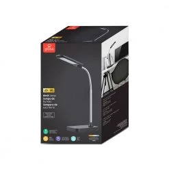 14 in. Black and Chrome Integrated LED Desk Lamp by Globe Electric -Deals Globe Electric Store black globe electric desk lamps 12792 44 1000
