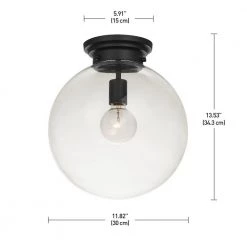 Portland 1-Light Black Semi-Flush Mount by Globe Electric 8 Portland 1-Light Black Semi-Flush Mount by Globe Electric -Deals Globe Electric Store black globe electric flush mount lights 65954 1f 1000