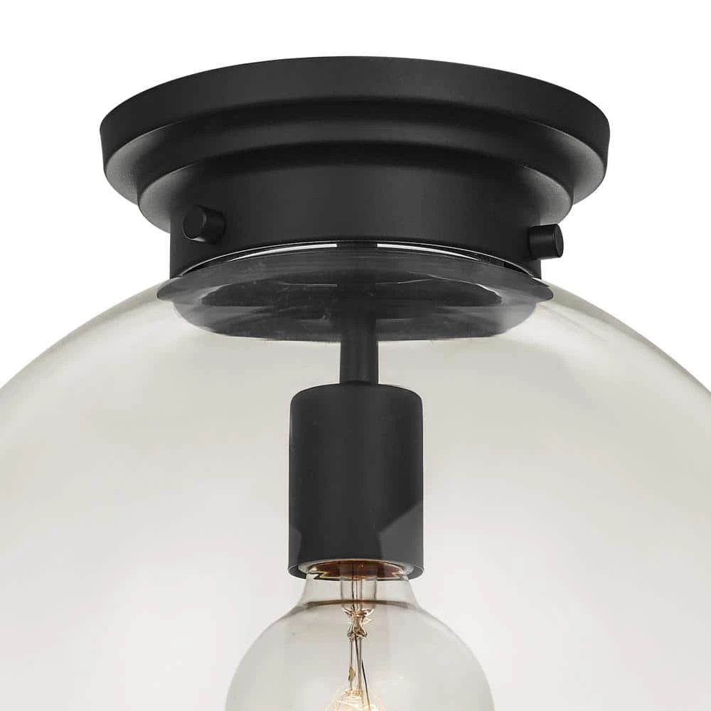 Portland 1-Light Black Semi-Flush Mount by Globe Electric 3 Portland 1-Light Black Semi-Flush Mount by Globe Electric - Image 3