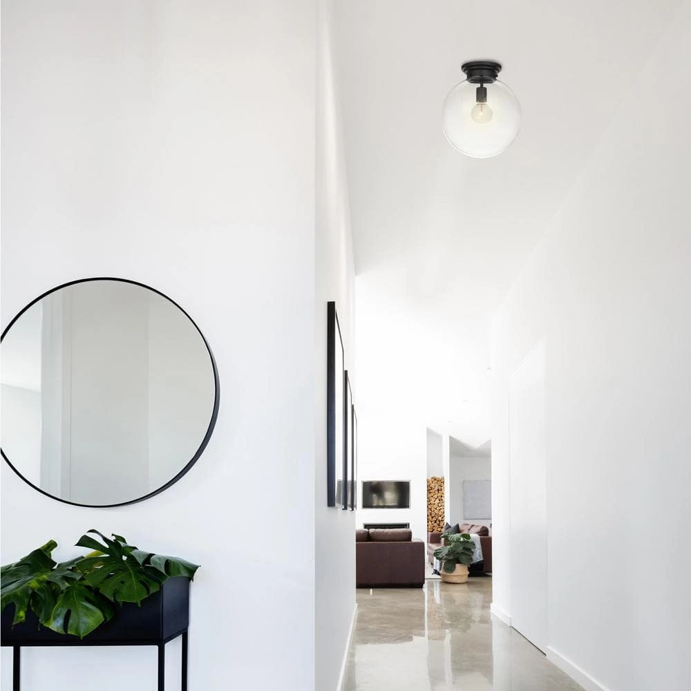 Portland 1-Light Black Semi-Flush Mount by Globe Electric 2 Portland 1-Light Black Semi-Flush Mount by Globe Electric - Image 2