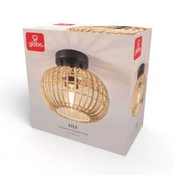 10 in. 1-Light Black Semi-Flush Mount Ceiling Light with Rattan Shade by Globe Electric 18 10 in. 1-Light Black Semi-Flush Mount Ceiling Light with Rattan Shade by Globe Electric -Deals Globe Electric Store black globe electric flush mount lights 91002841 76 1000