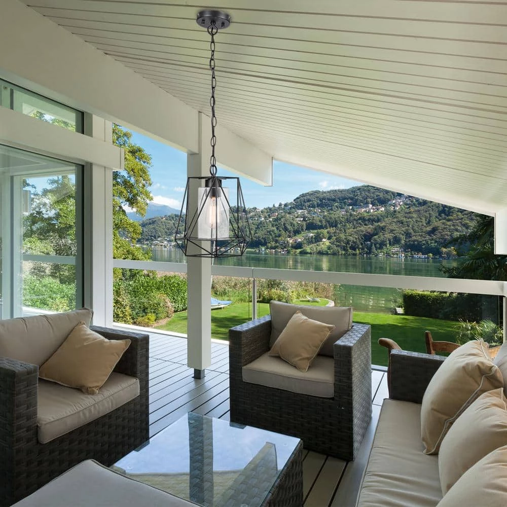 Sansa 1-Light Black Outdoor/Indoor Hanging Pendant by Globe Electric 4 Sansa 1-Light Black Outdoor/Indoor Hanging Pendant by Globe Electric - Image 4