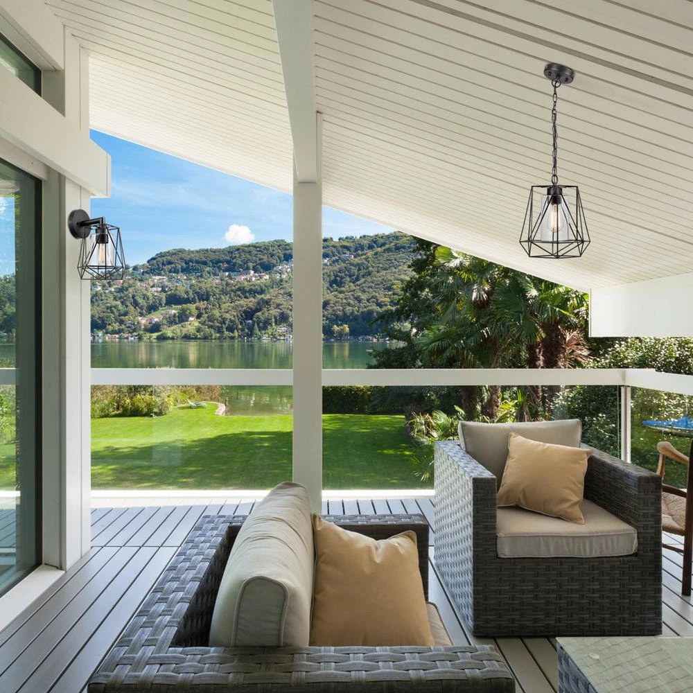 Sansa 1-Light Black Outdoor/Indoor Hanging Pendant by Globe Electric 5 Sansa 1-Light Black Outdoor/Indoor Hanging Pendant by Globe Electric - Image 5