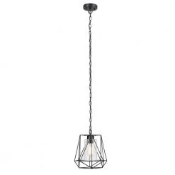 Sansa 1-Light Black Outdoor/Indoor Hanging Pendant by Globe Electric