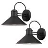 Sebastien 1-Light Black Outdoor Wall Lantern Sconce (2-Pack) by Globe Electric