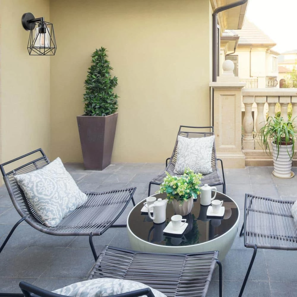 Sansa 1-Light Black Outdoor/Indoor Wall Lantern Sconce by Globe Electric 5 Sansa 1-Light Black Outdoor/Indoor Wall Lantern Sconce by Globe Electric - Image 5