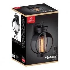 Balvin 1-Light Black Outdoor Wall Lantern Sconce by Globe Electric -Deals Globe Electric Store black globe electric outdoor sconces 44306 44 1000