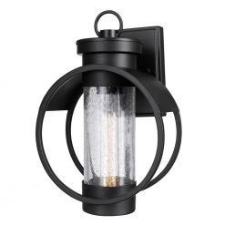 Balvin 1-Light Black Outdoor Wall Lantern Sconce by Globe Electric