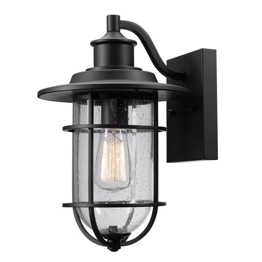 Turner 1-Light Black Outdoor Wall Lantern Sconce by Globe Electric 1 Turner 1-Light Black Outdoor Wall Lantern Sconce by Globe Electric