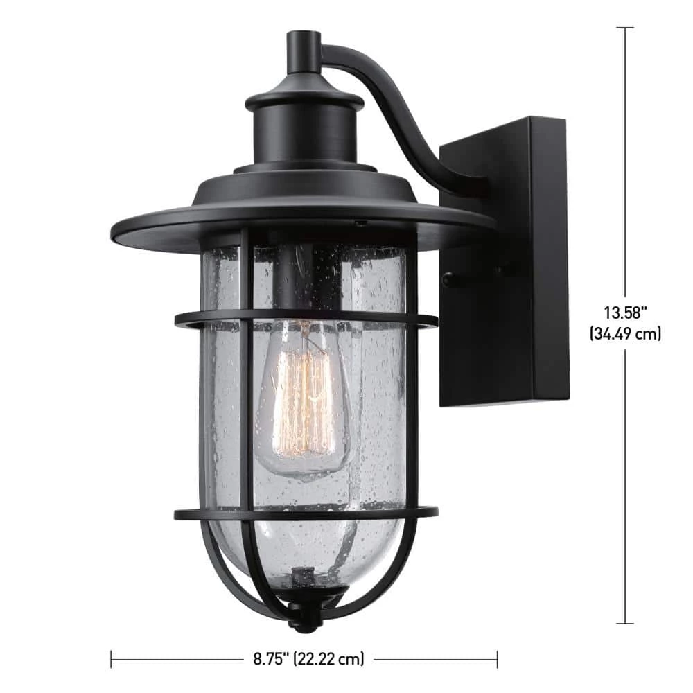 Turner 1-Light Black Outdoor Wall Lantern Sconce by Globe Electric 4 Turner 1-Light Black Outdoor Wall Lantern Sconce by Globe Electric - Image 4
