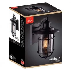 Turner 1-Light Black Outdoor Wall Lantern Sconce by Globe Electric 11 Turner 1-Light Black Outdoor Wall Lantern Sconce by Globe Electric -Deals Globe Electric Store black globe electric outdoor sconces 44308 fa 1000