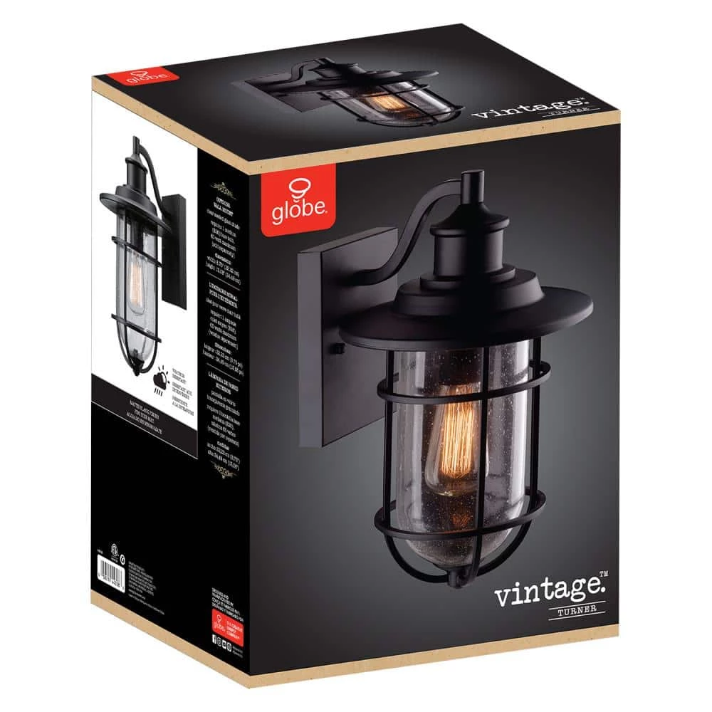 Turner 1-Light Black Outdoor Wall Lantern Sconce by Globe Electric 6 Turner 1-Light Black Outdoor Wall Lantern Sconce by Globe Electric - Image 6