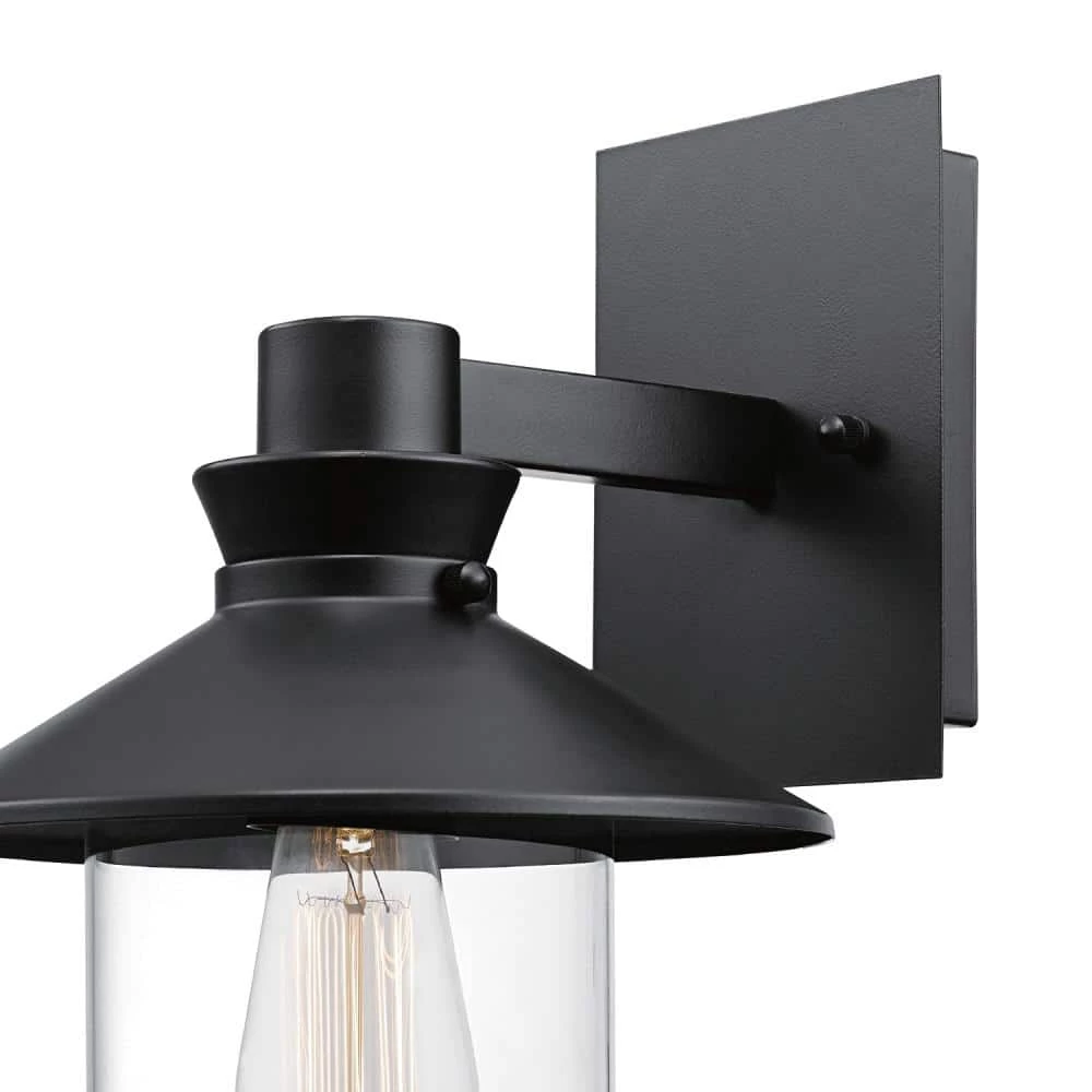 Westminster 1-Light Black Outdoor Indoor Wall Lantern Sconce with Clear Glass Shade by Globe Electric 4 Westminster 1-Light Black Outdoor Indoor Wall Lantern Sconce with Clear Glass Shade by Globe Electric - Image 4