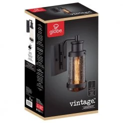 Bennett 1-Light Matte Black Outdoor Wall Lantern Sconce by Globe Electric -Deals Globe Electric Store black globe electric outdoor sconces 44315 fa 1000