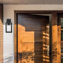 Capulet 1-Light Black LED Integrated Outdoor Indoor Wall Lantern Sconce by Globe Electric -Deals Globe Electric Store black globe electric outdoor sconces 44359 1f 1000