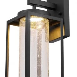 Capulet 1-Light Black LED Integrated Outdoor Indoor Wall Lantern Sconce by Globe Electric -Deals Globe Electric Store black globe electric outdoor sconces 44359 c3 1000