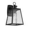 Leonard 1-Light Black Outdoor Indoor Wall Lantern Sconce with Watered Glass Shade and Vintage Incandescent Bulb Included by Globe Electric