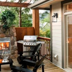 Edwin 1-Light Black Outdoor Indoor Wall Lantern Sconce with Clear Glass Shade and Vintage Incandescent Bulb Included by Globe Electric -Deals Globe Electric Store black globe electric outdoor sconces 44406 c3 1000