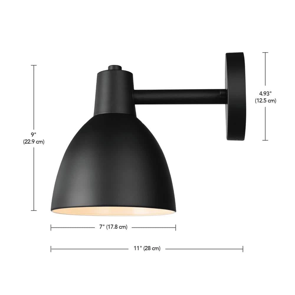 Hattie 1-Light Black Outdoor/Indoor Wall Lantern Sconce by Globe Electric 7 Hattie 1-Light Black Outdoor/Indoor Wall Lantern Sconce by Globe Electric - Image 7