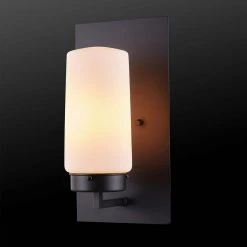 Laney 1-Light Black Outdoor/Indoor Wall Lantern Sconce with Frosted Glass Shade by Globe Electric -Deals Globe Electric Store black globe electric outdoor sconces 44659 40 1000