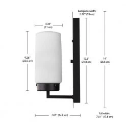 Laney 1-Light Black Outdoor/Indoor Wall Lantern Sconce with Frosted Glass Shade by Globe Electric -Deals Globe Electric Store black globe electric outdoor sconces 44659 fa 1000