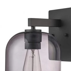 Utica 1-Light Black Outdoor/Indoor Wall Lantern Sconce with Smoked Glass Shade by Globe Electric -Deals Globe Electric Store black globe electric outdoor sconces 44790 1f 1000