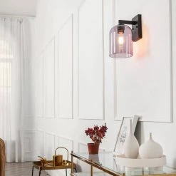 Utica 1-Light Black Outdoor/Indoor Wall Lantern Sconce with Smoked Glass Shade by Globe Electric -Deals Globe Electric Store black globe electric outdoor sconces 44790 31 1000