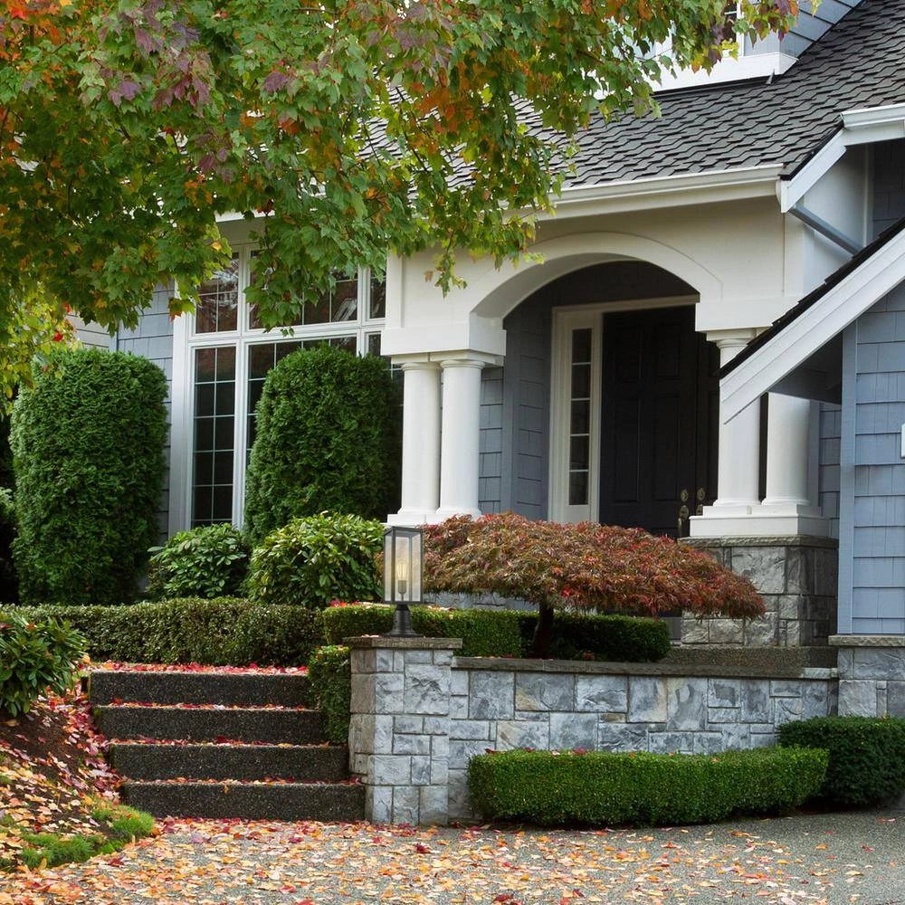 Bowery 1-Light Matte Black Outdoor Lamp Post Light Fixture with Base Adaptor and Clear Glass Inserts by Globe Electric 4 Bowery 1-Light Matte Black Outdoor Lamp Post Light Fixture with Base Adaptor and Clear Glass Inserts by Globe Electric - Image 4