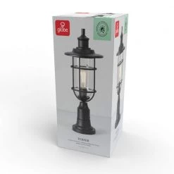 Turner 1-Light Black Outdoor Lamp Post with Seeded Glass Shade by Globe Electric -Deals Globe Electric Store black globe electric post light sets 44798 fa 1000