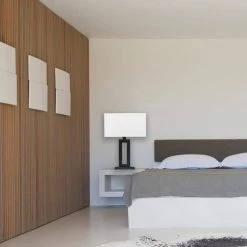 D'Alessio 20 in. Matte Black Table Lamp with White Linen Shade by Globe Electric -Deals Globe Electric Store black globe electric table lamps 67045 44 1000