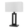 D'Alessio 20 in. Matte Black Table Lamp with White Linen Shade by Globe Electric