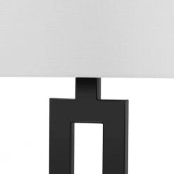 D'Alessio 20 in. Matte Black Table Lamp with White Linen Shade by Globe Electric -Deals Globe Electric Store black globe electric table lamps 67045 c3 1000