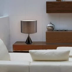 Kara 23.05 in. Black Table Lamp with Black Fabric Shade and CEC Title 20 LED Bulb Included by Globe Electric -Deals Globe Electric Store black globe electric table lamps 67094 31 1000